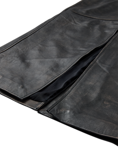 CMQUEEN - LEATHERSKIRT IN GREY AND BLACK