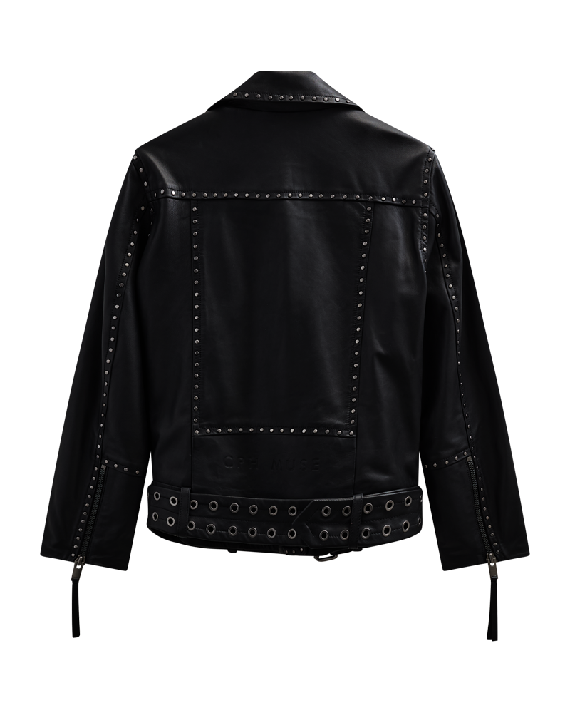 CMroyal - Biker -jas in Lambskin in zwart