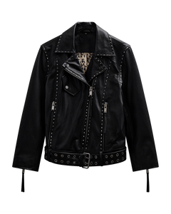 CMroyal - Biker -jas in Lambskin in zwart
