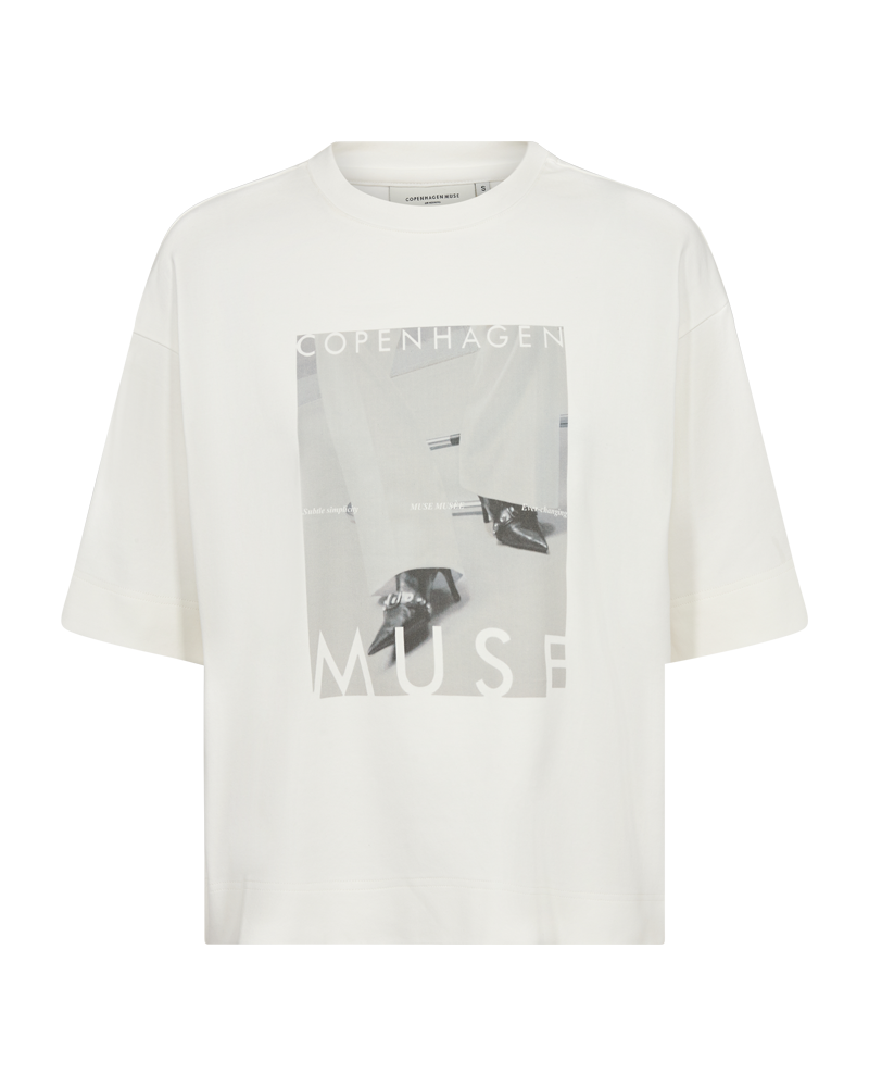 CMMUSE - T-SHIRT IN BEIGE,OFF-WHITE