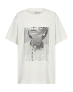 CMMUSE - T-SHIRT IN BEIGE,OFF-WHITE