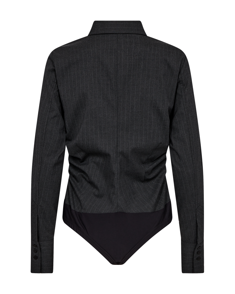 Cmtiedy - Bodystocking met stropdas in grijs en wit