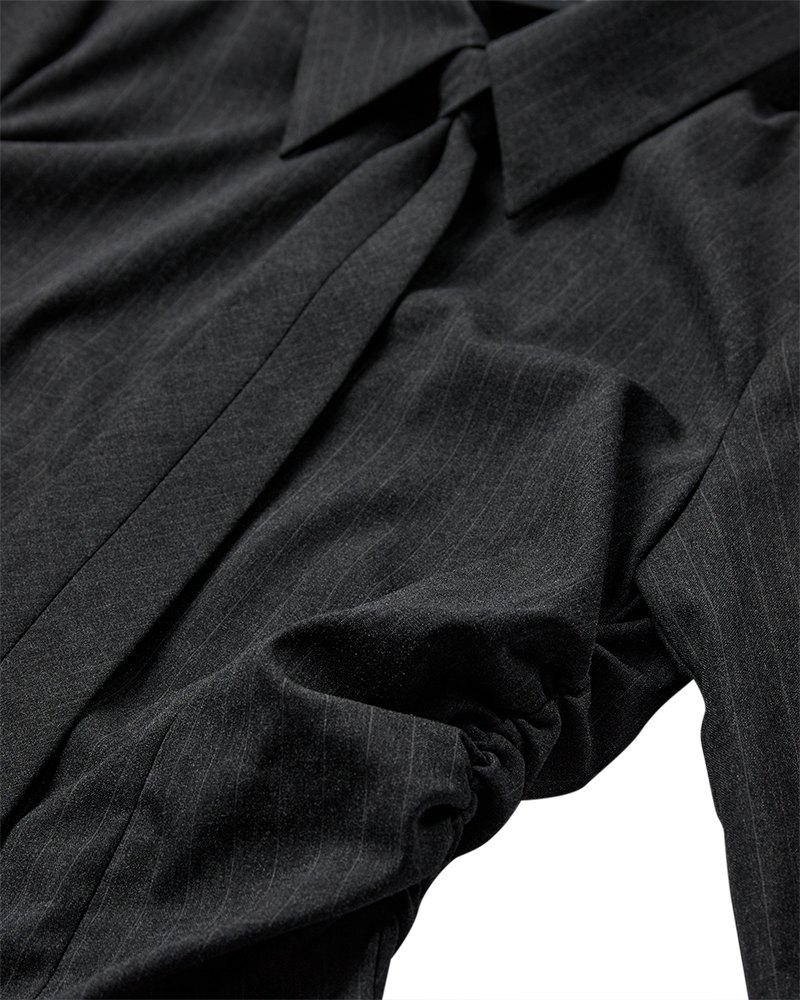 Cmtiedy - Bodystocking met stropdas in grijs en wit