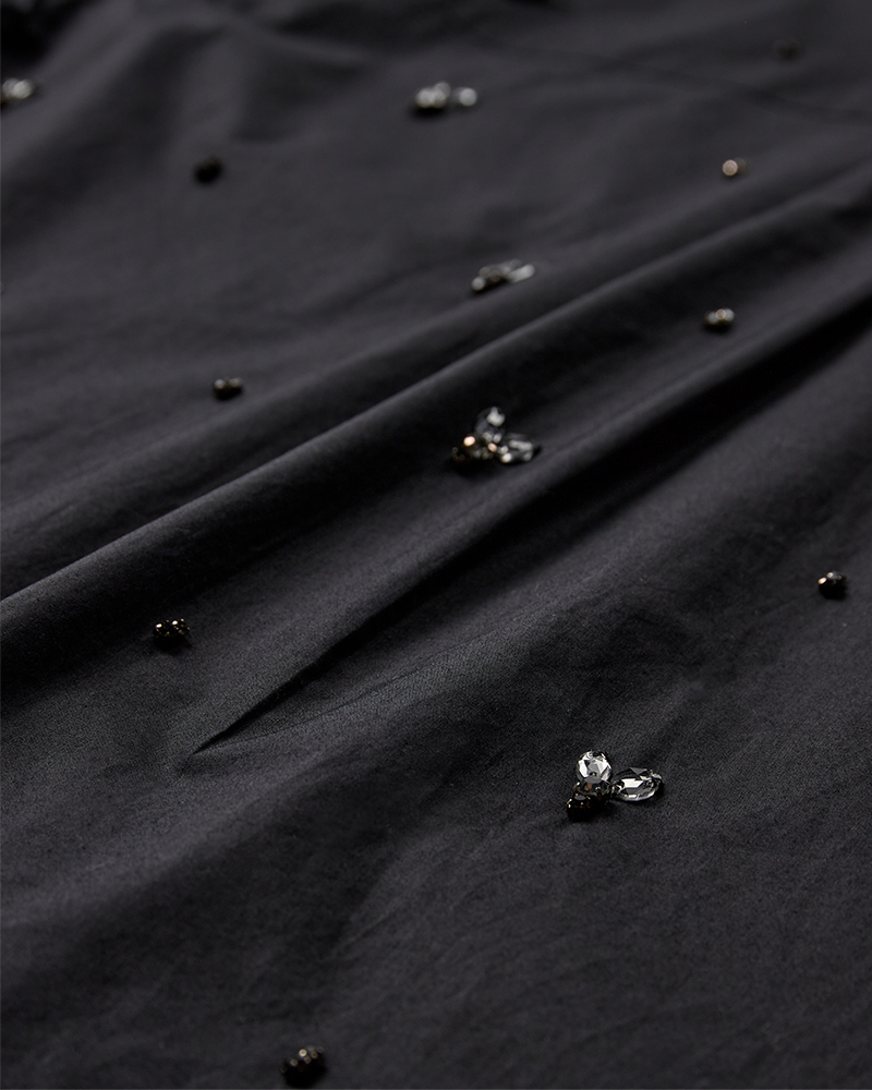 CMVATAN - SHIRT WITH RHINESTONES IN BLACK