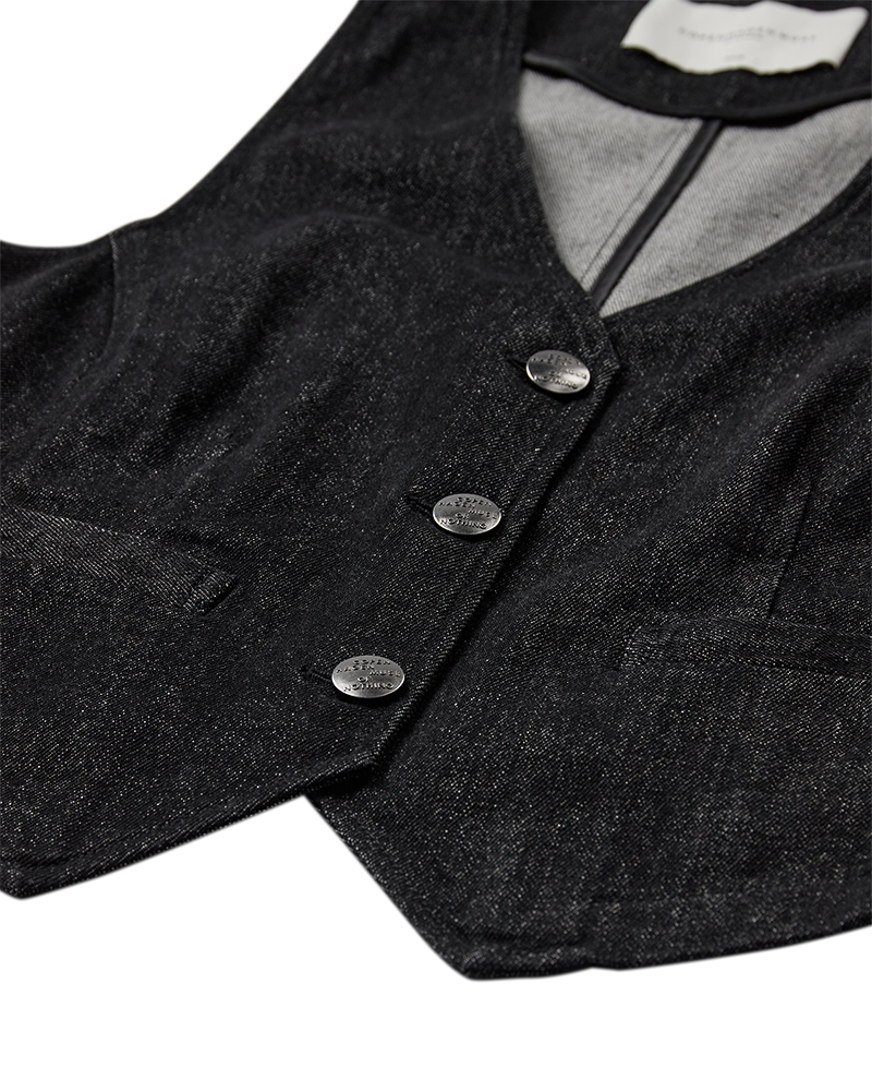 Cmjean - denimwaistcoat in zwart