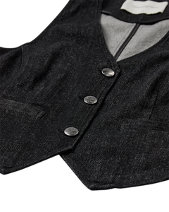 Cmjean - denimwaistcoat in zwart