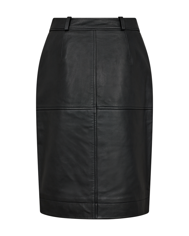 CMROYAL - LEATHER SKIRT IN BLACK
