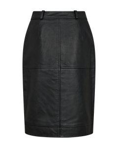 CMROYAL - LEATHER SKIRT IN BLACK