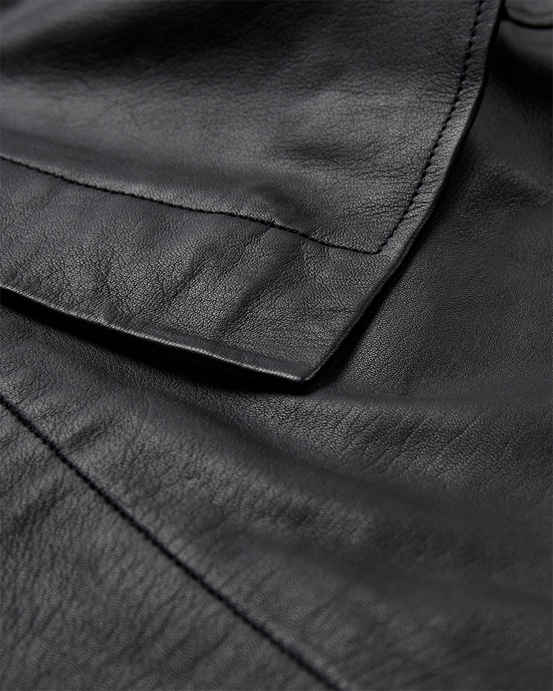 CMROYAL - LEATHER SKIRT IN BLACK