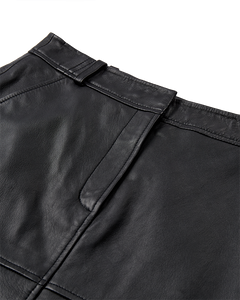 CMROYAL - LEATHER SKIRT IN BLACK