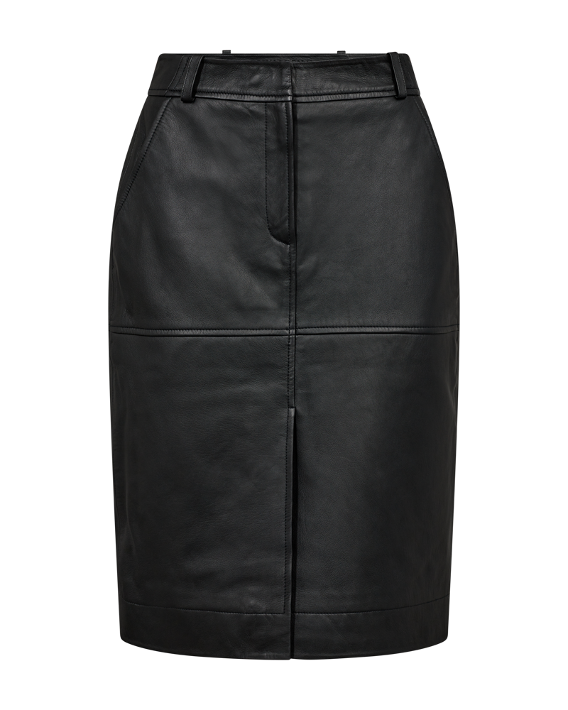 CMROYAL - LEATHER SKIRT IN BLACK