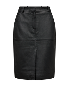 CMROYAL - LEATHER SKIRT IN BLACK