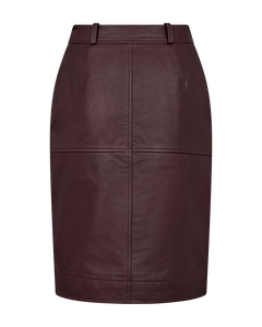 CMROYAL - LEATHER SKIRT IN RED