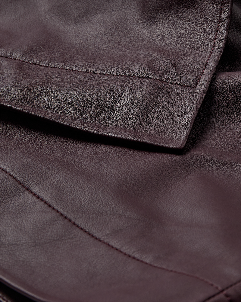 CMROYAL - LEATHER SKIRT IN RED