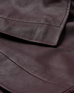 CMROYAL - LEATHER SKIRT IN RED