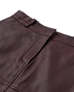 CMROYAL - LEATHER SKIRT IN RED