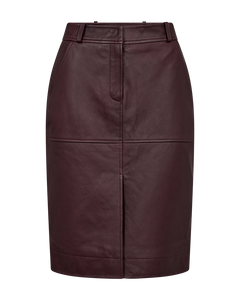 CMROYAL - LEATHER SKIRT IN RED