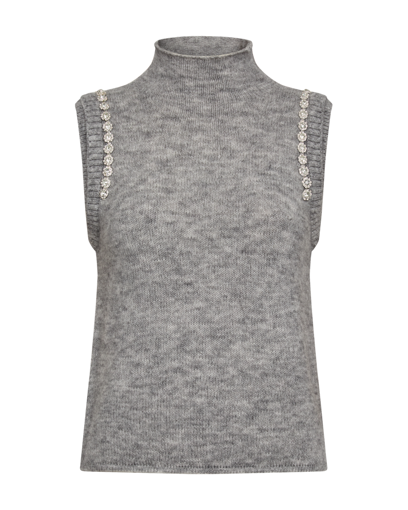 CMIBRA - WAISTCOAT WITH RHINESTONES IN GREY
