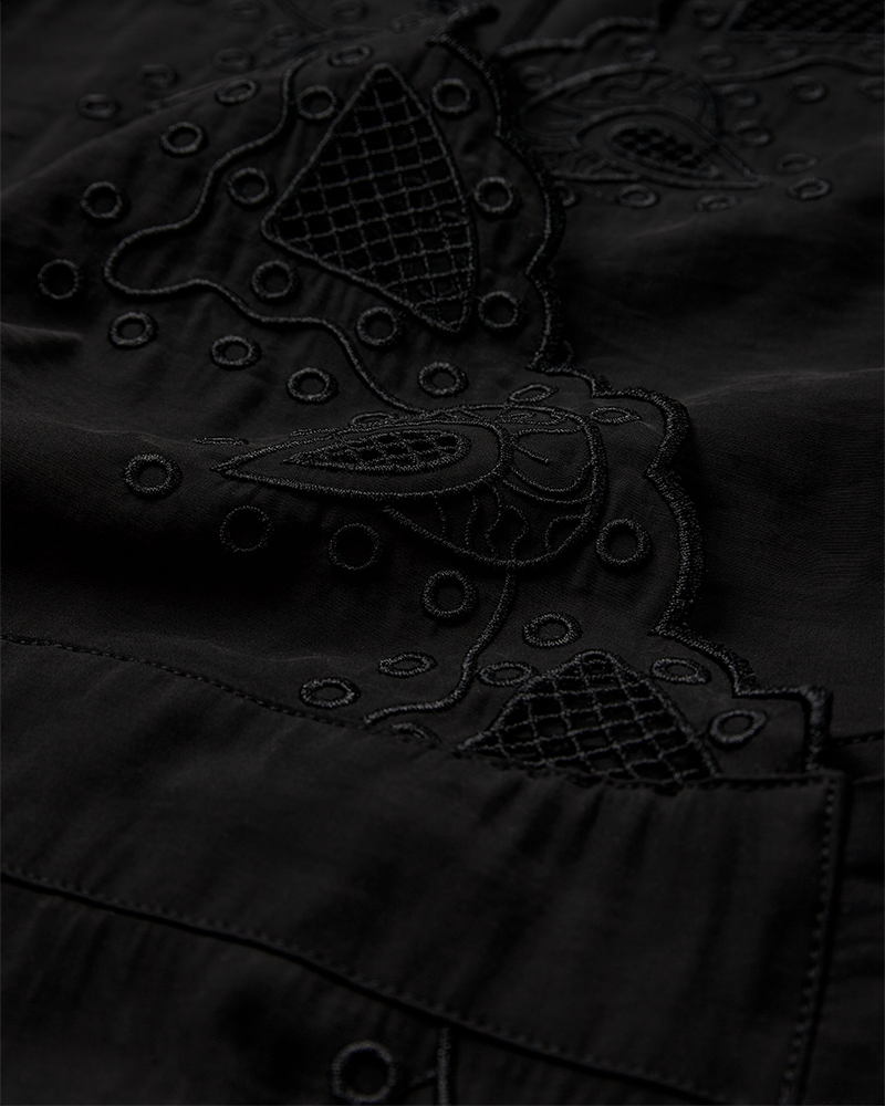 CMMADELYN - DRESS WITH PEEKABOO LACES IN BLACK