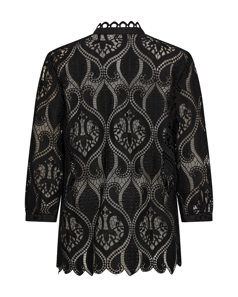 CMMALULU - SHIRT WITH LACE IN BLACK