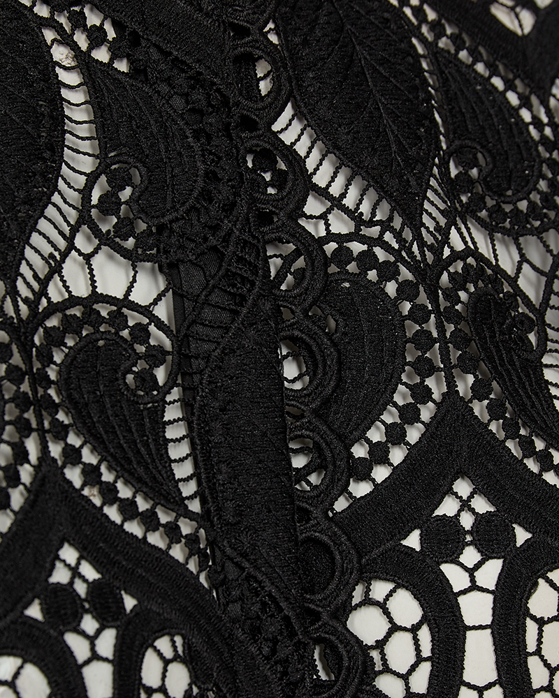 CMMALULU - SHIRT WITH LACE IN BLACK