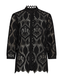 CMMALULU - SHIRT WITH LACE IN BLACK