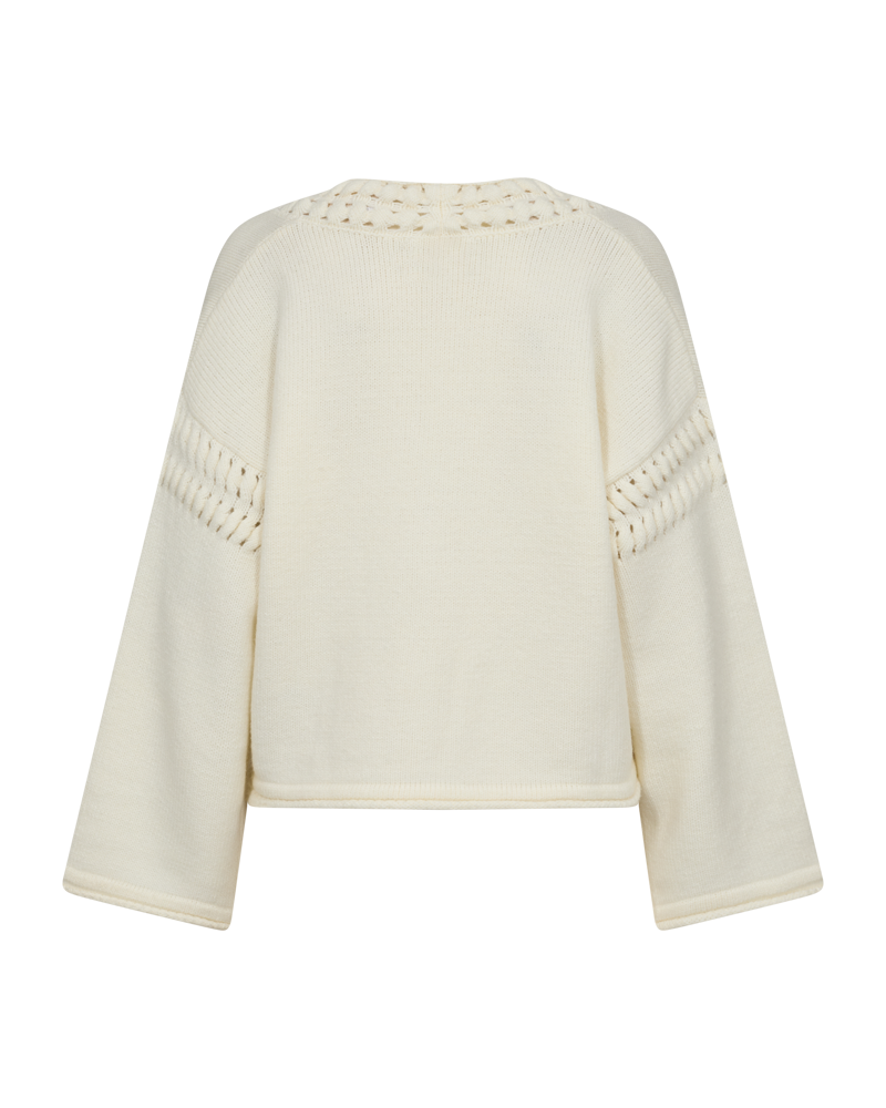 CMYARI-Fijn gebreide pullover in beige, off-wit