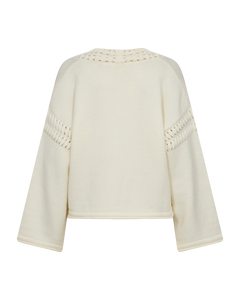 CMYARI-Fijn gebreide pullover in beige, off-wit