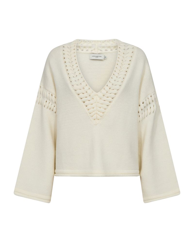 CMYARI-Fijn gebreide pullover in beige, off-wit