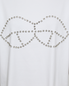 CMMUSE - T-SHIRT WITH RHINESTONES IN WHITE