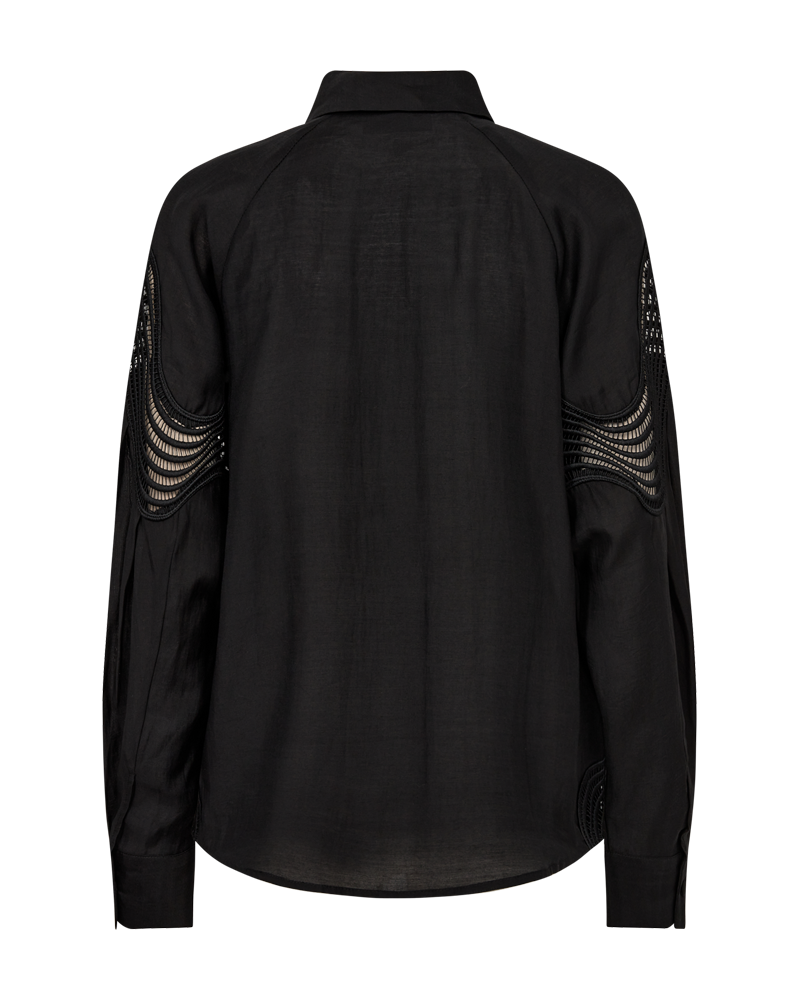 CMMOLLY - SHIRT WITH LACE IN BLACK