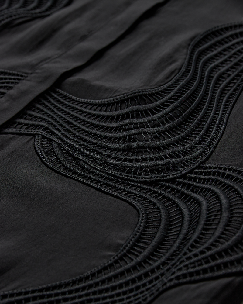 CMMOLLY - SHIRT WITH LACE IN BLACK