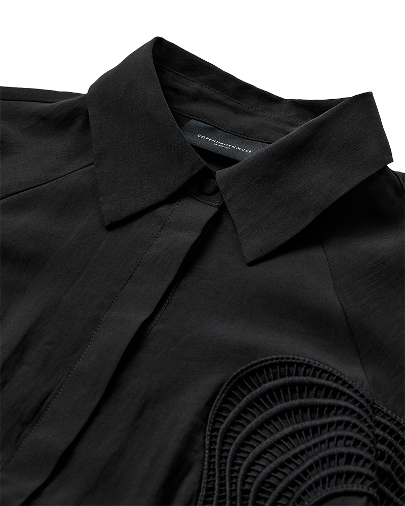 CMMOLLY - SHIRT WITH LACE IN BLACK