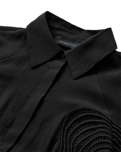 CMMOLLY - SHIRT WITH LACE IN BLACK