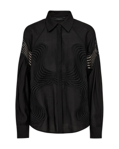 CMMOLLY - SHIRT WITH LACE IN BLACK