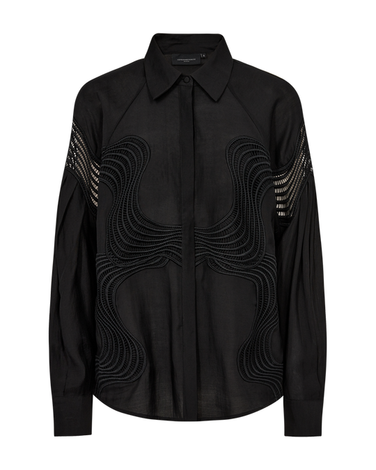 Cmmolly - shirt met kant in zwart