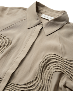 CMMOLLY - SHIRT WITH LACES IN BEIGE