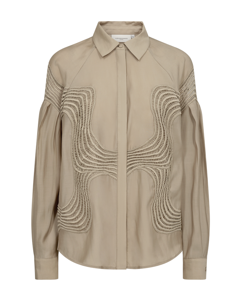 CMMOLLY - SHIRT WITH LACES IN BEIGE