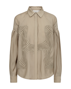 CMMOLLY - SHIRT WITH LACES IN BEIGE