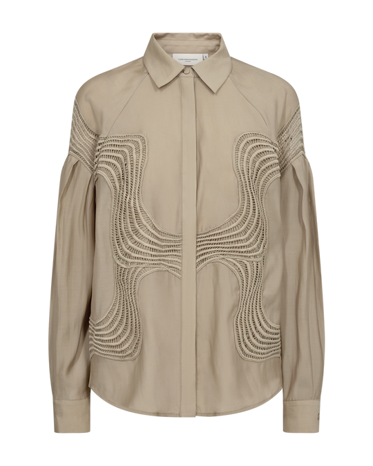 CMMOLLY - SHIRT WITH LACES IN BEIGE