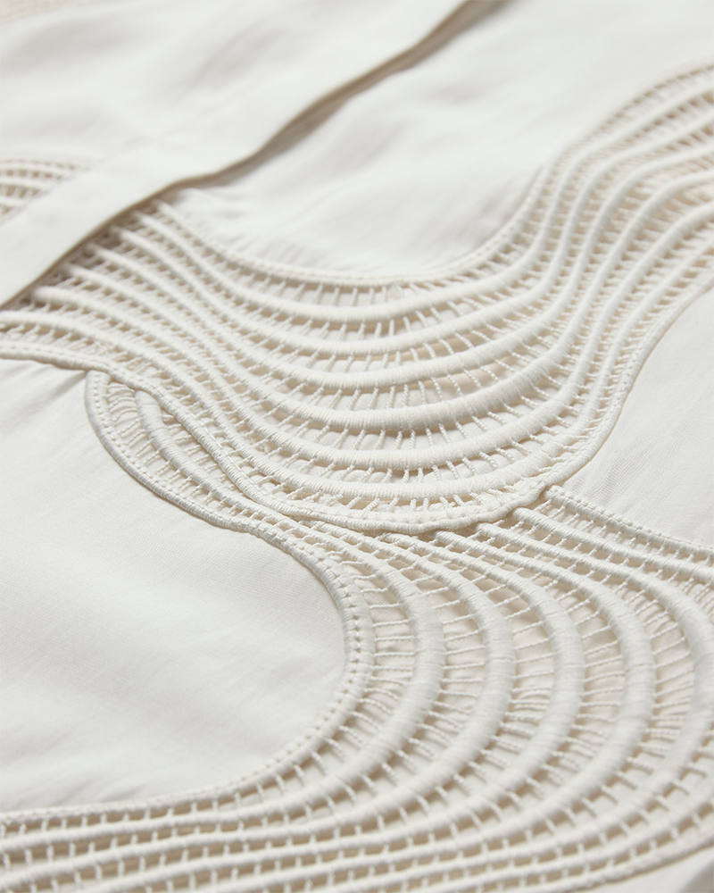 CMMOLLY - SHIRT WITH LACE IN OFF-WHITE