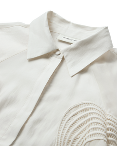 CMMOLLY - SHIRT WITH LACE IN OFF-WHITE