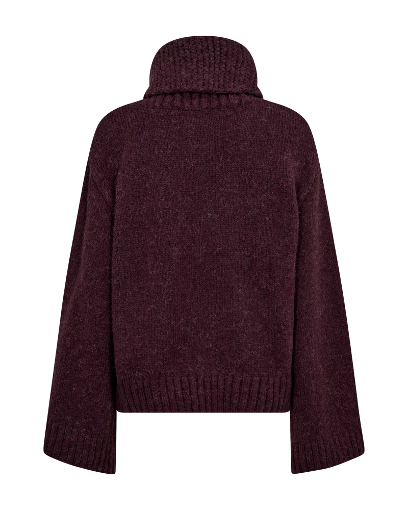 Cmandrea - gebreide pullover met afneembaar coltrui in rood