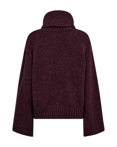 Cmandrea - gebreide pullover met afneembaar coltrui in rood