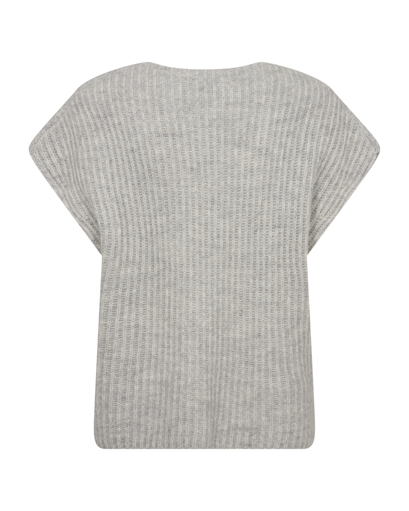 Cmnuggy - geribbelde vest in grijs