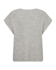 Cmnuggy - geribbelde vest in grijs