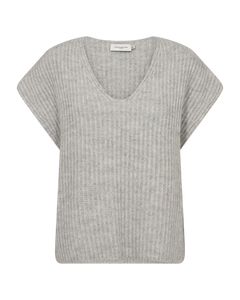 Cmnuggy - geribbelde vest in grijs