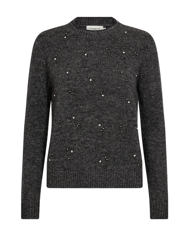 Cmdiamond - pullover met strass en kralen in grijs