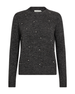Cmdiamond - pullover met strass en kralen in grijs