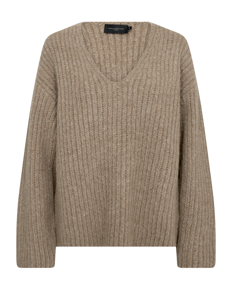 CMANDREA - RIBBED PULLOVER IN BEIGE